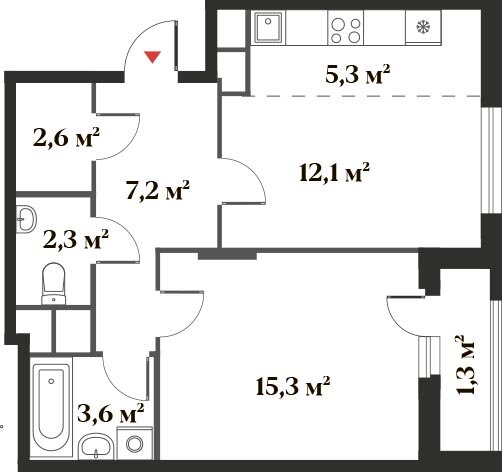 49,4 м², 2-комнатная квартира 12 732 357 ₽ - изображение 1