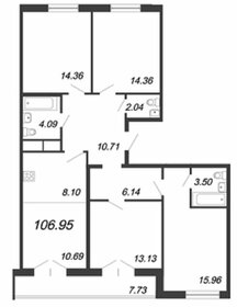 Квартира 107,3 м², 4-комнатная - изображение 1