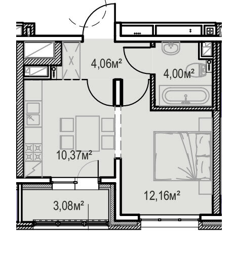 33,7 м², 1-комнатная квартира 5 218 850 ₽ - изображение 1