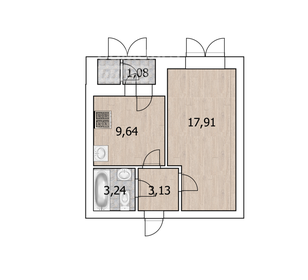 Квартира 35 м², 1-комнатная - изображение 1