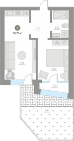 34,7 м², 1-комнатная квартира 4 600 000 ₽ - изображение 8