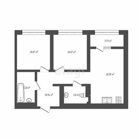 Квартира 57,3 м², 2-комнатная - изображение 3