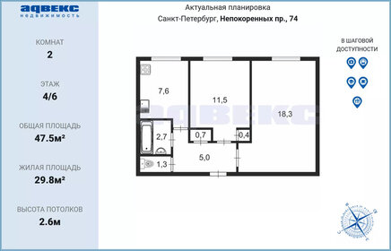 47,5 м², 2-комнатная квартира 6 800 000 ₽ - изображение 93