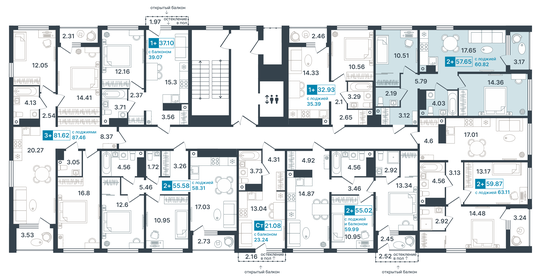 55 м², 2-комнатная квартира 8 890 000 ₽ - изображение 18