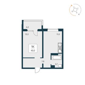 Квартира 40 м², 1-комнатная - изображение 1