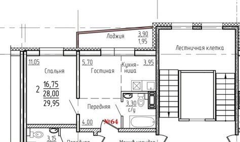 Квартира 31 м², 1-комнатная - изображение 1