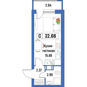 22,6 м², квартира-студия 3 400 000 ₽ - изображение 108