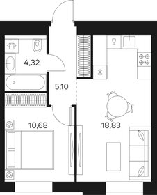 Квартира 38,9 м², 1-комнатная - изображение 1