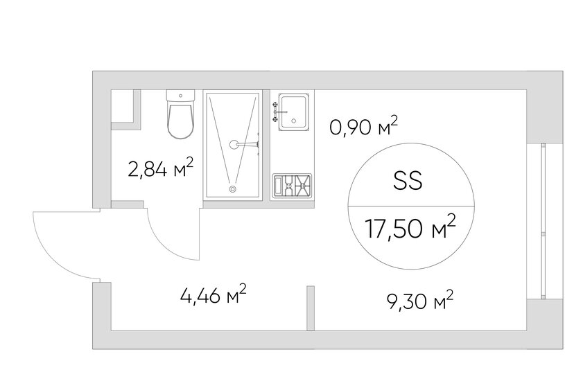 17 м², апартаменты-студия 7 500 000 ₽ - изображение 1