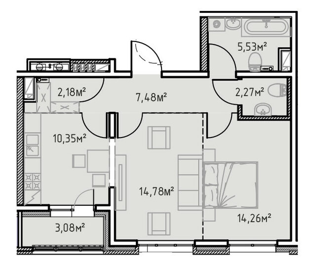 59,9 м², 2-комнатная квартира 8 989 500 ₽ - изображение 1