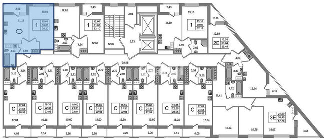 Квартира 33,5 м², 1-комнатная - изображение 1