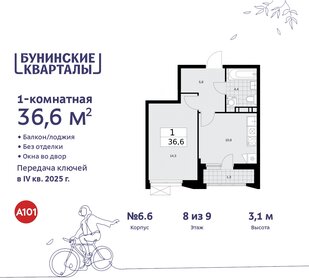 36,6 м², 1-комнатная квартира 10 760 046 ₽ - изображение 40