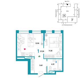 34 м², 1-комнатная квартира 4 300 000 ₽ - изображение 106