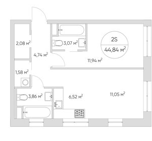 48,1 м², 2-комнатные апартаменты 14 900 000 ₽ - изображение 123