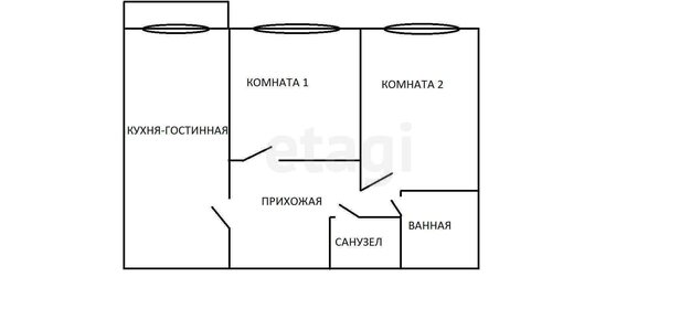 Квартира 51,2 м², 2-комнатная - изображение 1