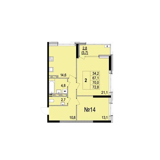 88,2 м², 2-комнатная квартира 12 348 000 ₽ - изображение 73