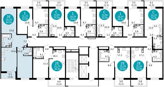 Квартира 60,9 м², 2-комнатная - изображение 2