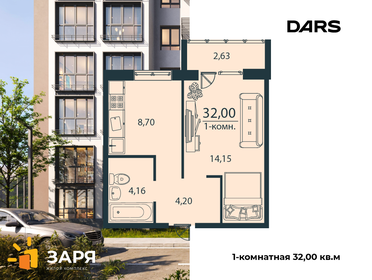 Квартира 32 м², 1-комнатная - изображение 2