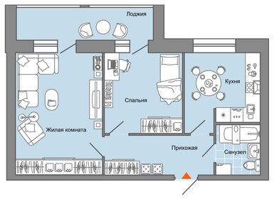 56 м², 2-комнатная квартира 6 409 527 ₽ - изображение 6