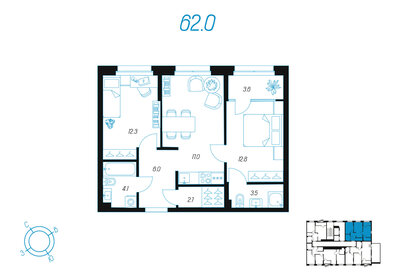 62 м², 2-комнатная квартира 10 242 098 ₽ - изображение 36