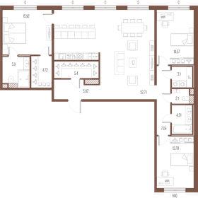 135,5 м², 3-комнатная квартира 45 017 360 ₽ - изображение 1