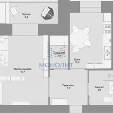 Квартира 59,7 м², 2-комнатная - изображение 5