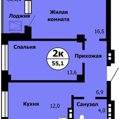 Квартира 55,1 м², 2-комнатная - изображение 2