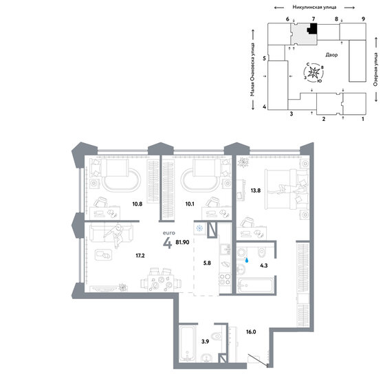 81,9 м², 4-комнатная квартира 33 190 000 ₽ - изображение 1