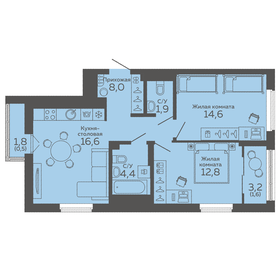 59 м², 2-комнатная квартира 10 505 000 ₽ - изображение 7