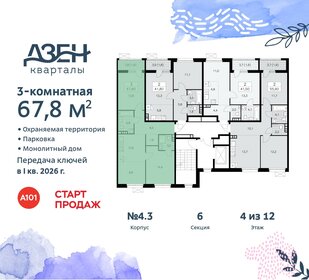 67,7 м², 3-комнатная квартира 15 848 675 ₽ - изображение 16