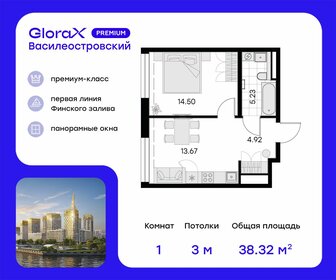38,3 м², 1-комнатная квартира 16 309 999 ₽ - изображение 34
