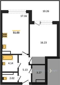 Квартира 51 м², 1-комнатная - изображение 1