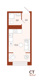 21,8 м², квартира-студия 5 020 000 ₽ - изображение 21