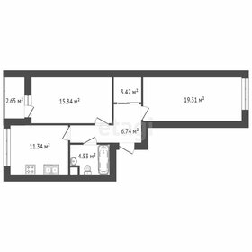 Квартира 61,8 м², 2-комнатная - изображение 1