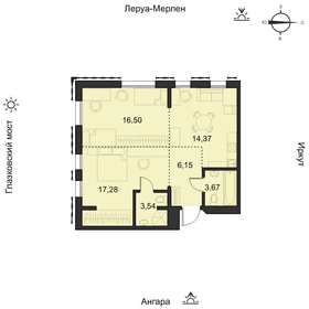 Квартира 61,6 м², 1-комнатная - изображение 1