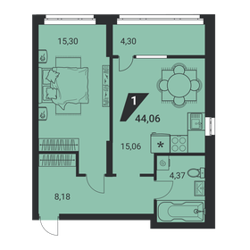 Квартира 45,1 м², 1-комнатная - изображение 1