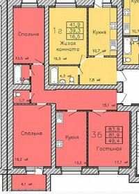 Квартира 89,1 м², 3-комнатная - изображение 2