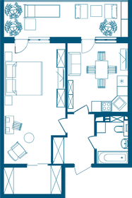 Квартира 65,4 м², 1-комнатные - изображение 2