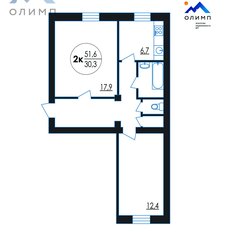 Квартира 51,6 м², 2-комнатная - изображение 2