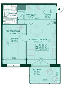 54,1 м², 1-комнатная квартира 17 280 000 ₽ - изображение 21