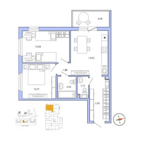53,6 м², 2-комнатная квартира 6 100 000 ₽ - изображение 78