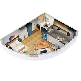 Квартира 56,6 м², 2-комнатная - изображение 1