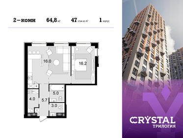 64,8 м², 2-комнатная квартира 32 140 800 ₽ - изображение 31