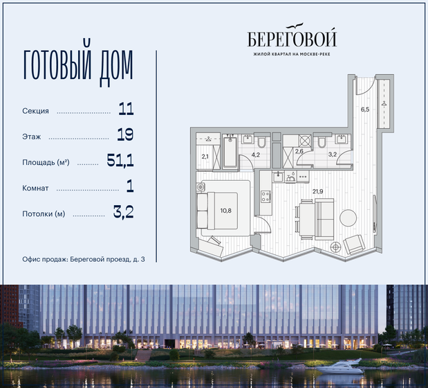 31,9 м², 1-комнатная квартира 15 091 890 ₽ - изображение 40