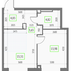 Квартира 42,8 м², 1-комнатная - изображение 2