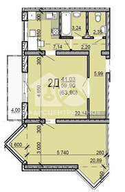 56,9 м², 3-комнатная квартира 7 700 000 ₽ - изображение 27