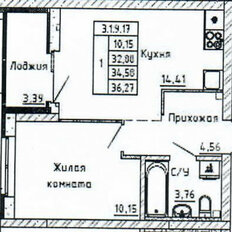 Квартира 36,3 м², 1-комнатная - изображение 1