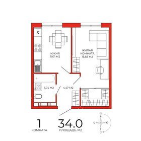 41,9 м², 2-комнатная квартира 20 000 ₽ в месяц - изображение 13