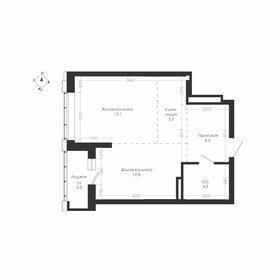 Квартира 45,6 м², 2-комнатная - изображение 1