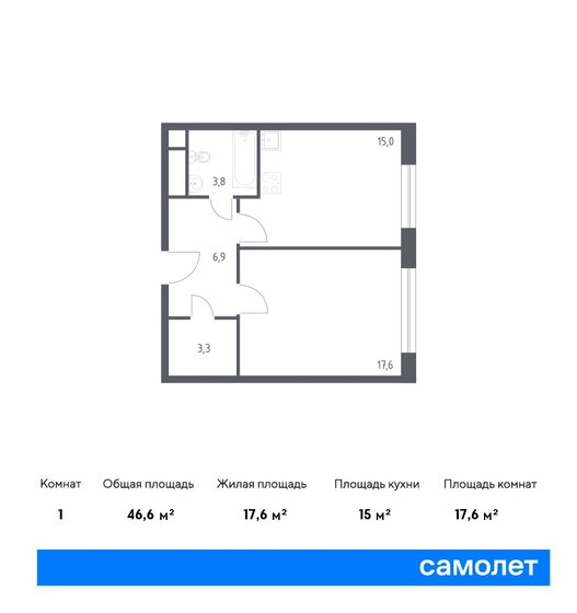 47,9 м², 1-комнатная квартира 19 477 062 ₽ - изображение 26